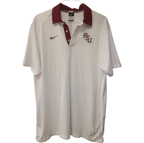Men's FSU Nike White Florida State Seminoles Polo Sz Xl NWOT - Picture 1 of 6